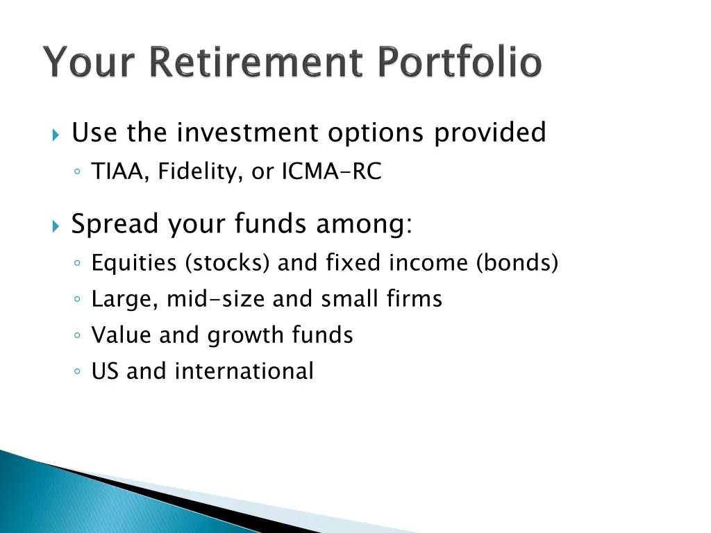 use the investment options provided tiaa fidelity
