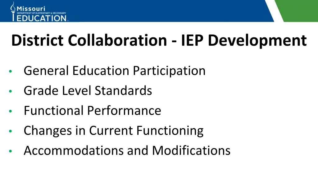 district collaboration iep development