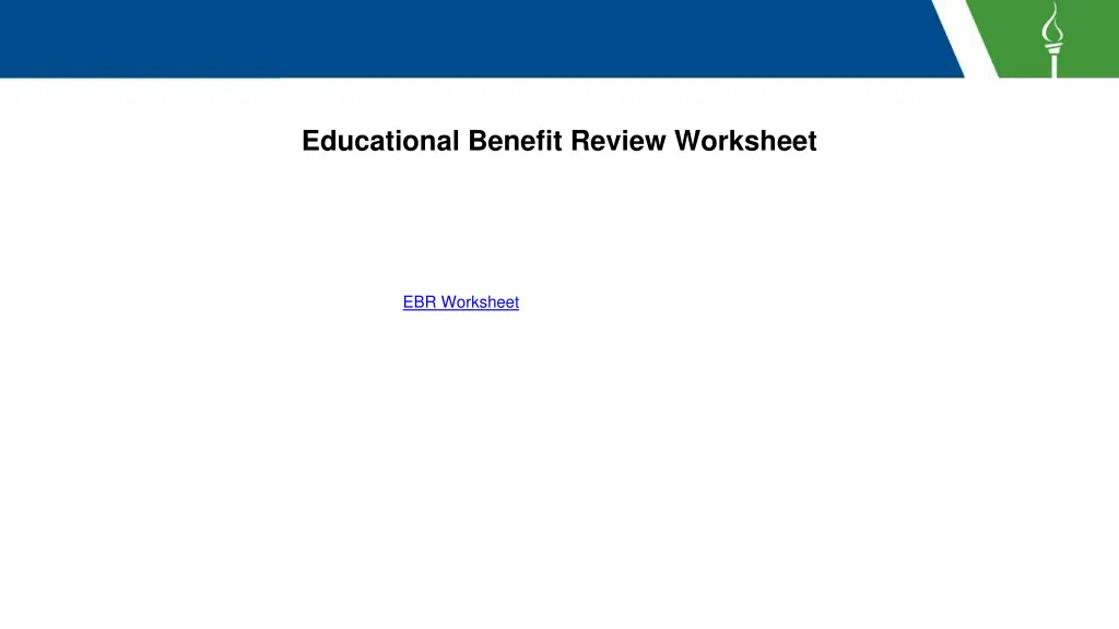 educational benefit review worksheet