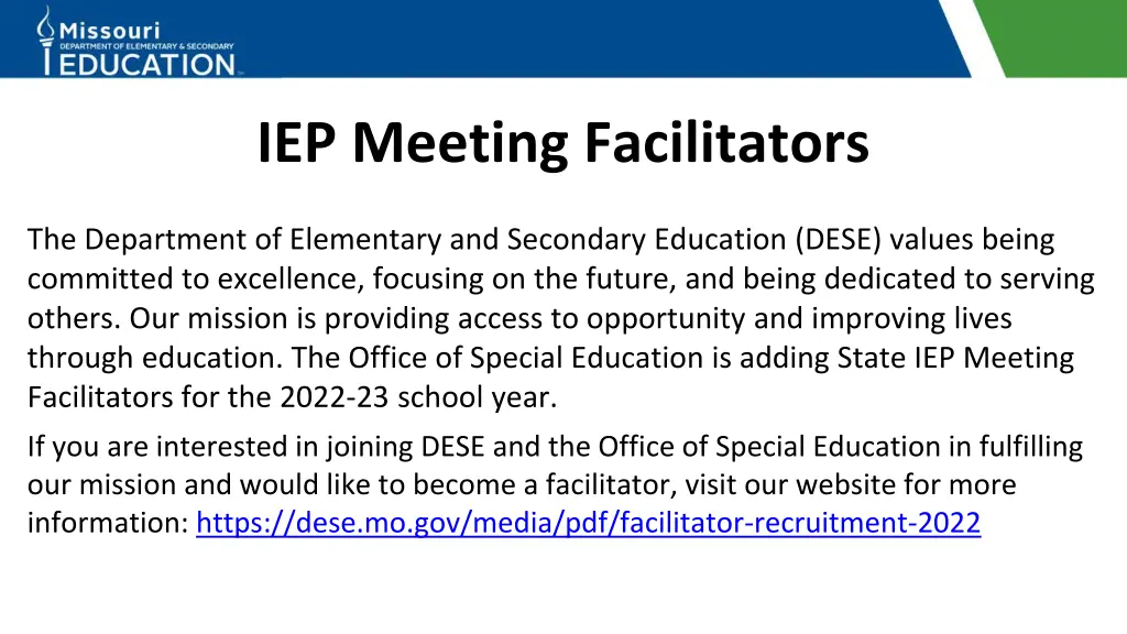 iep meeting facilitators