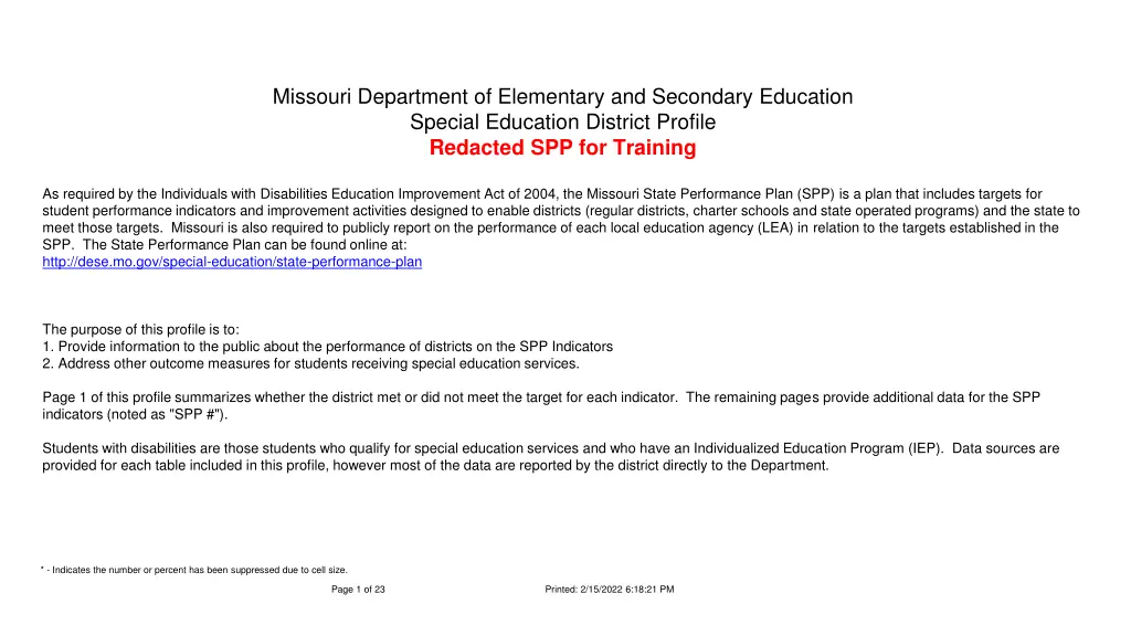 missouri department of elementary and secondary