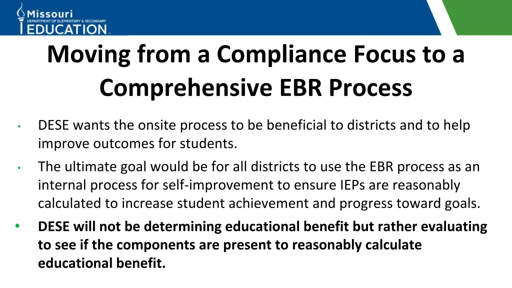 moving from a compliance focus to a comprehensive