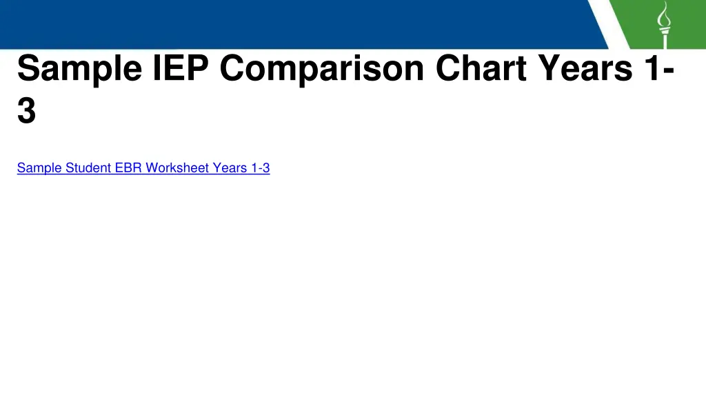 sample iep comparison chart years 1 3