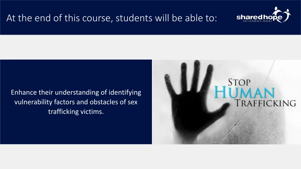 at the end of this course students will be able to