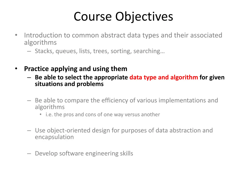 course objectives 1