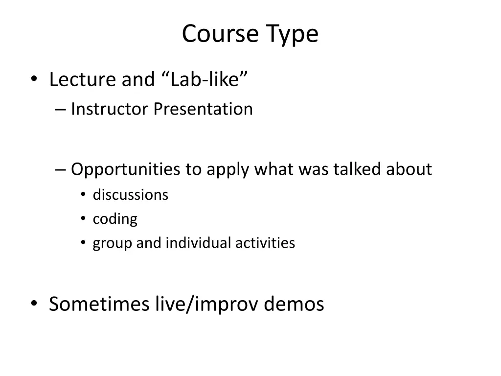 course type
