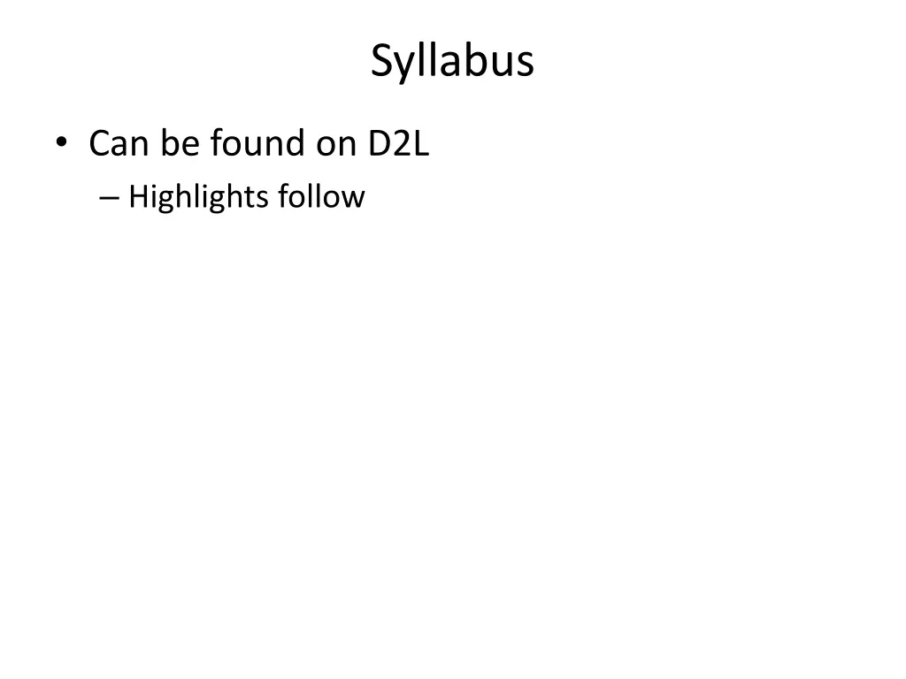 syllabus