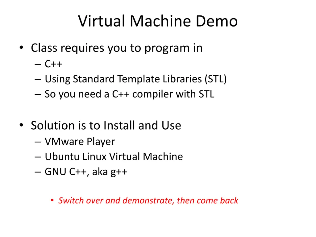 virtual machine demo