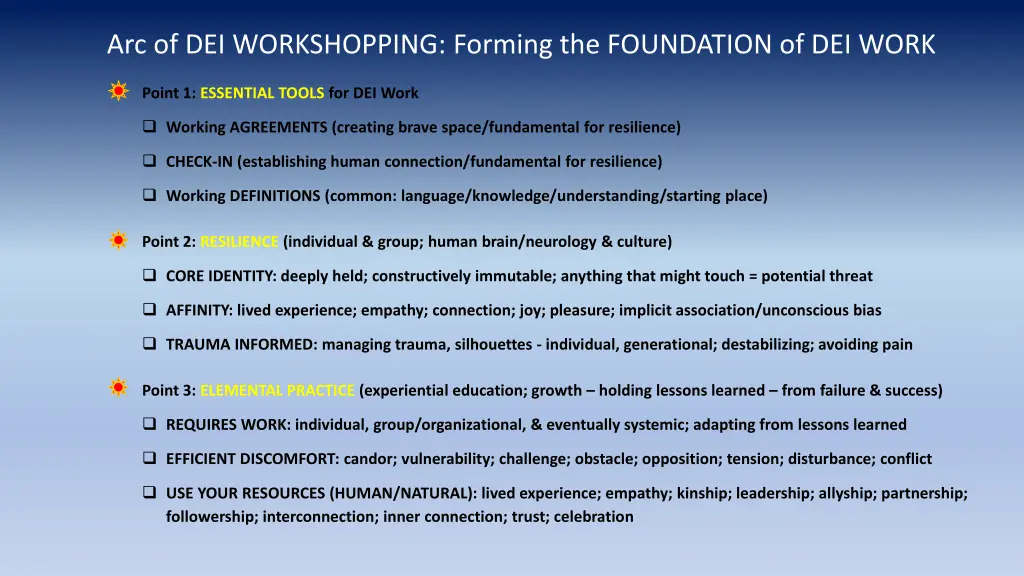 arc of dei workshopping forming the foundation 2