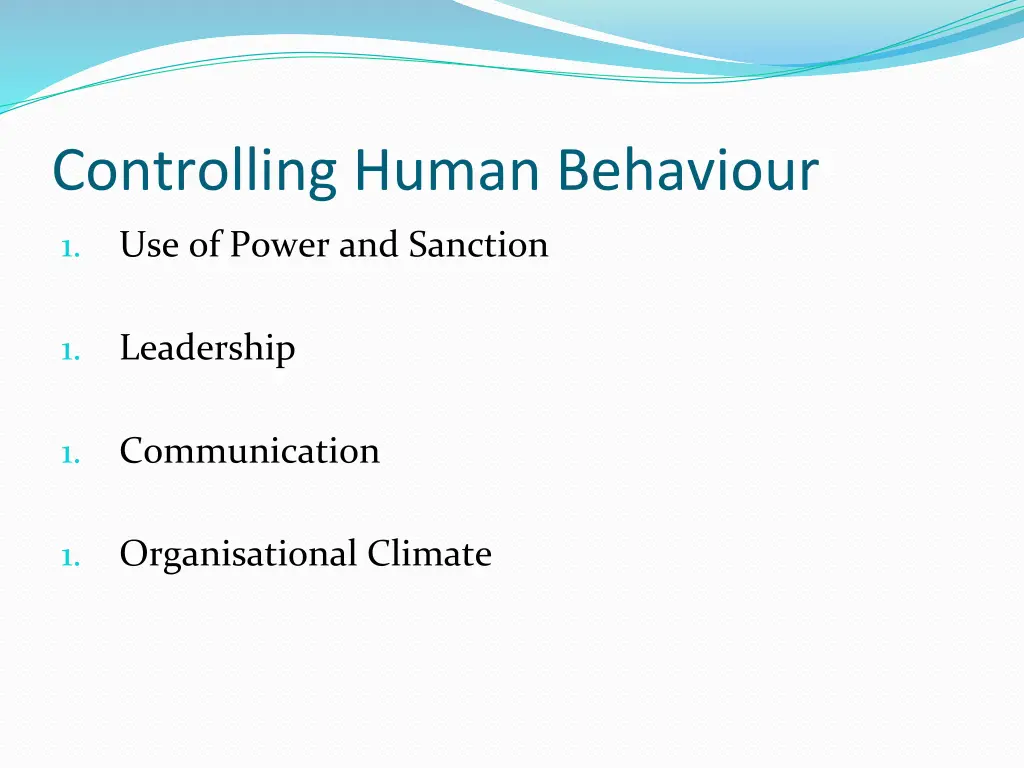 controlling human behaviour
