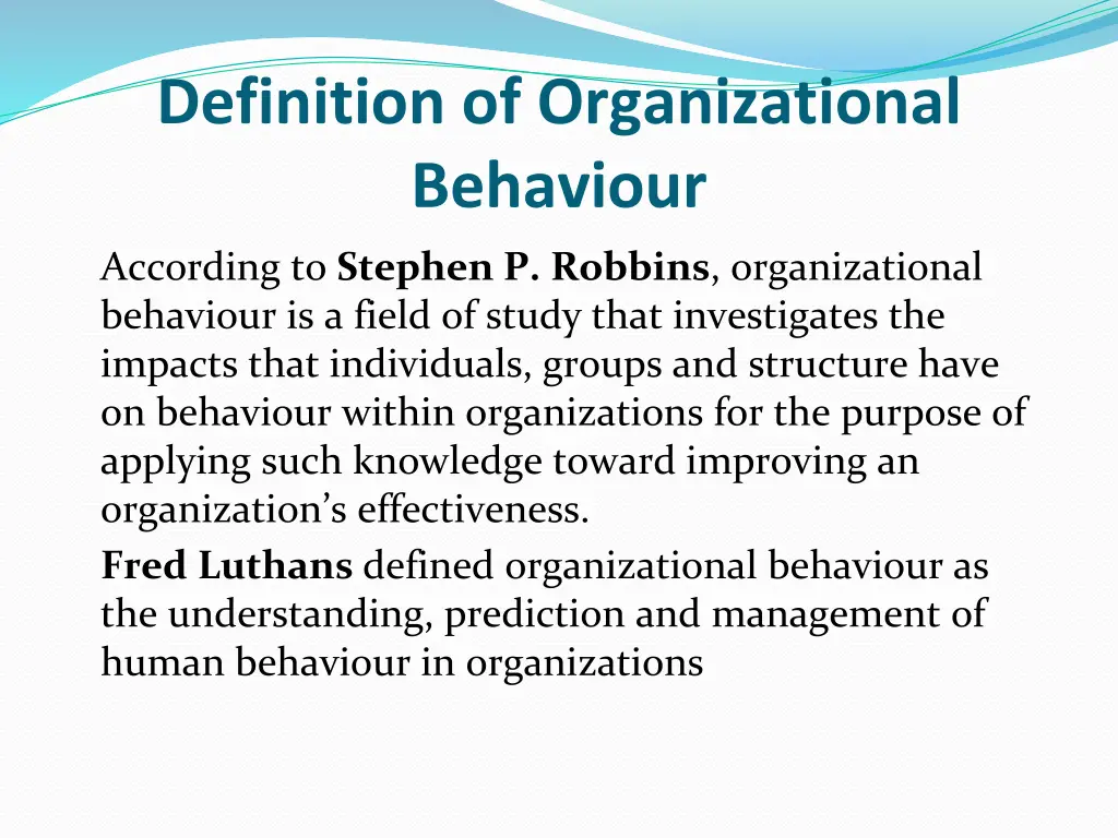 definition of organizational behaviour