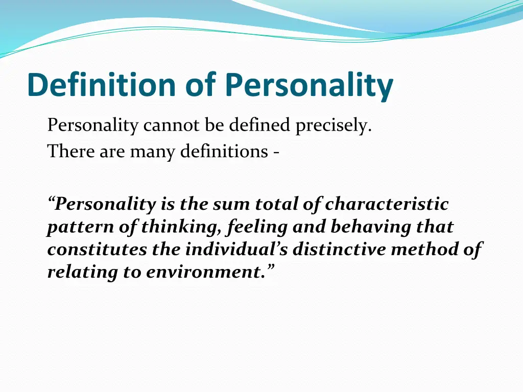 definition of personality