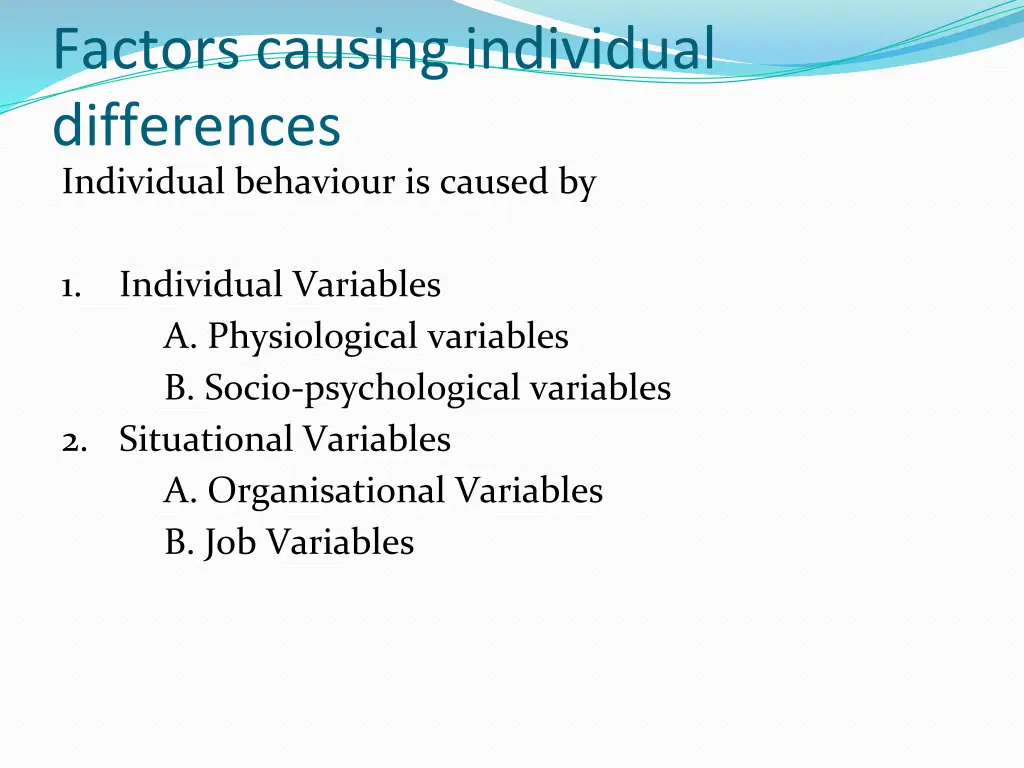 factors causing individual differences individual