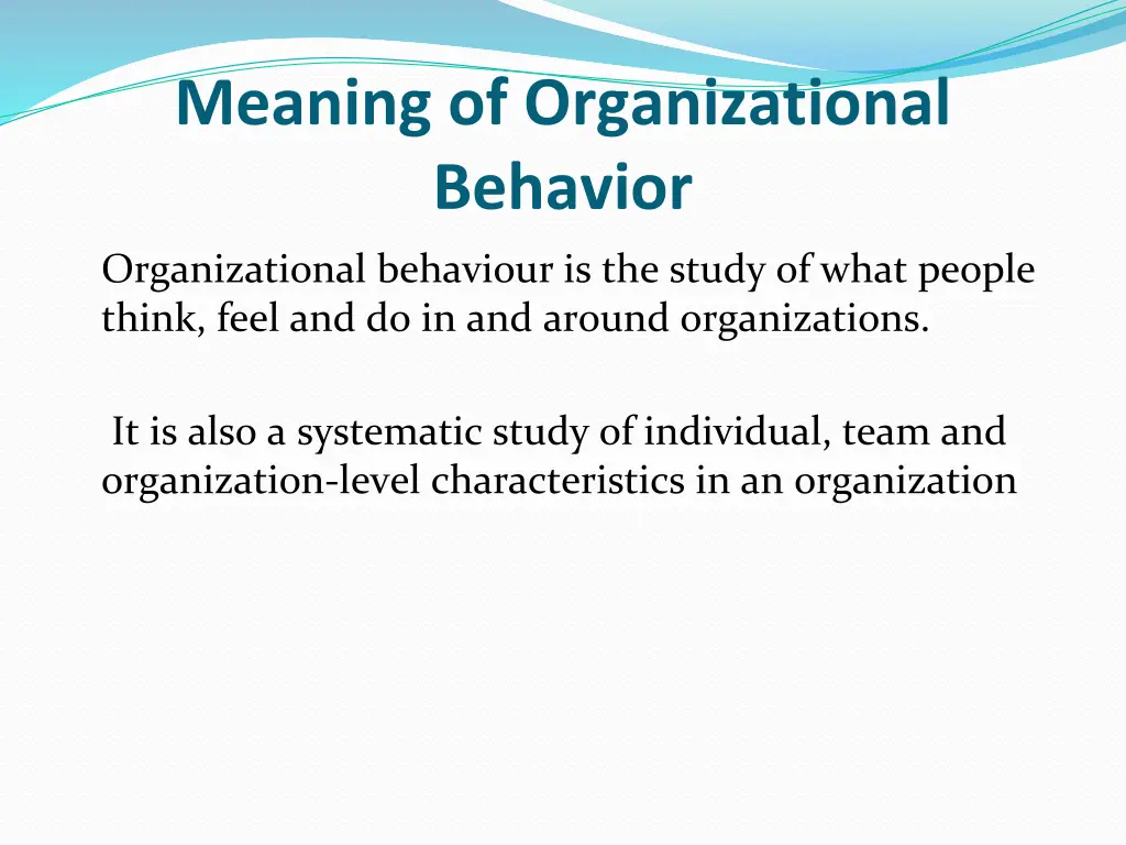 meaning of organizational behavior