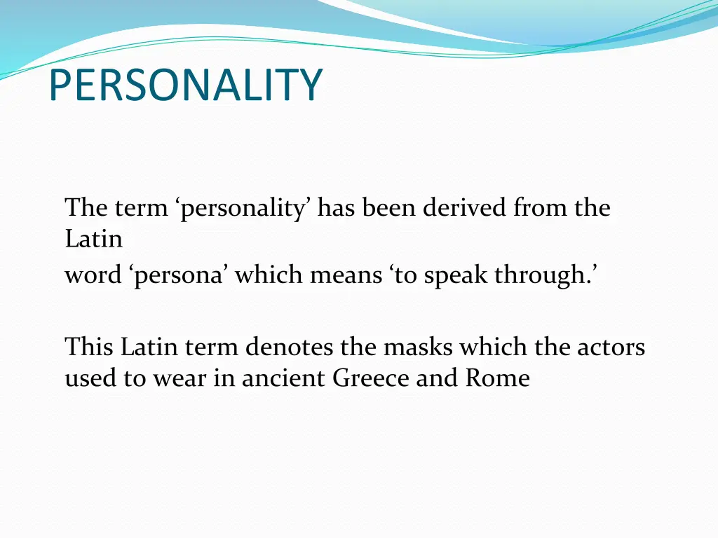 personality