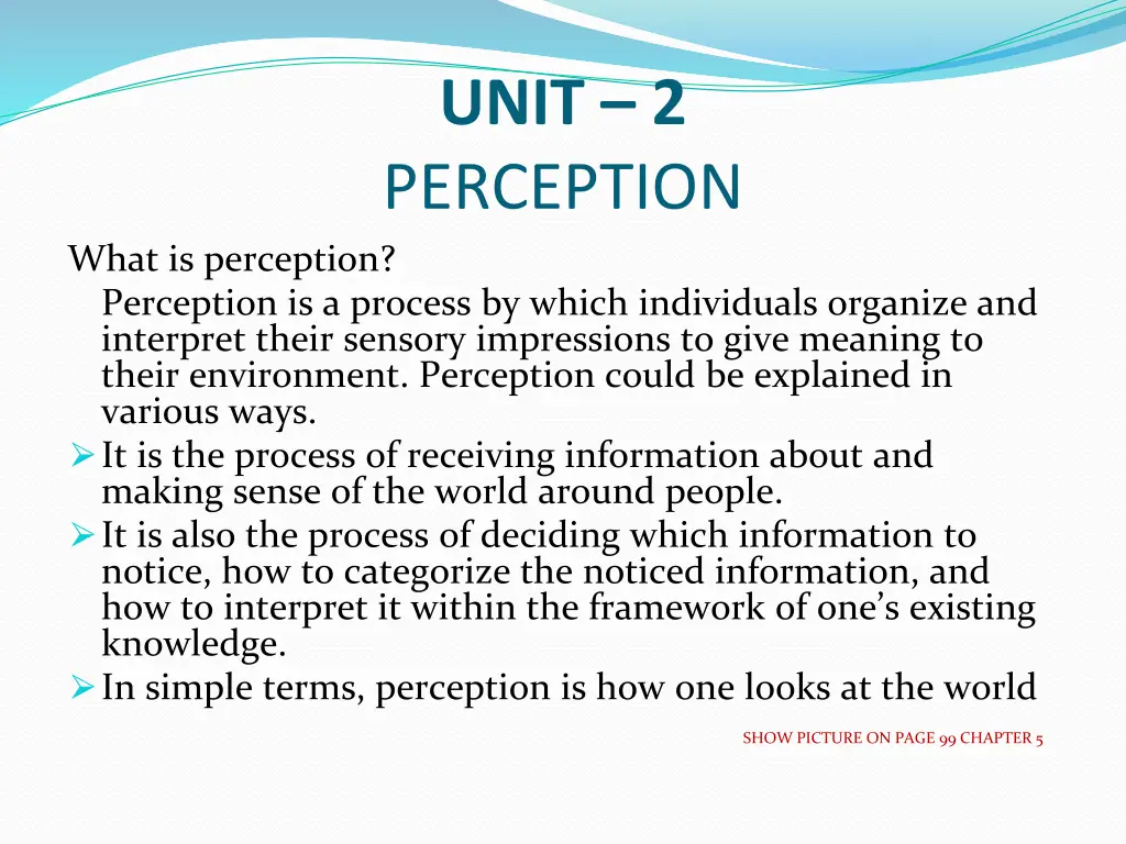 unit 2 perception
