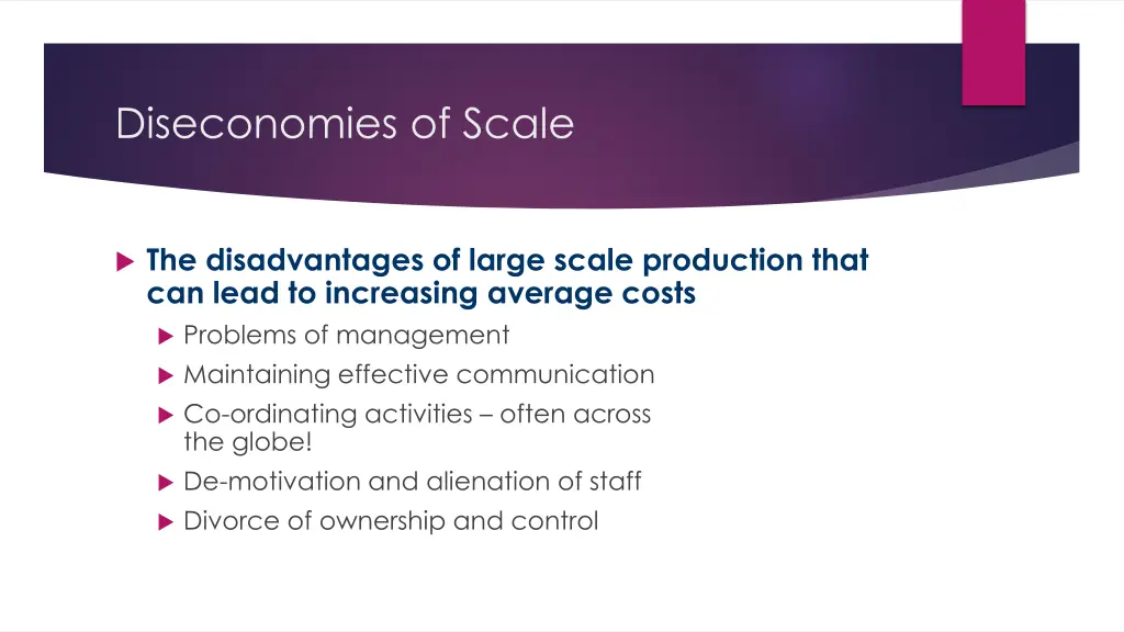 diseconomies of scale