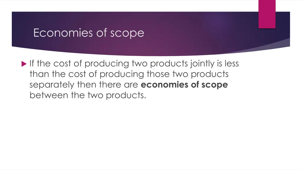 economies of scope