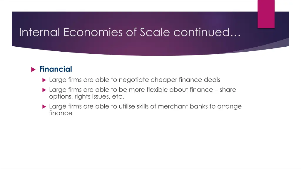 internal economies of scale continued 2
