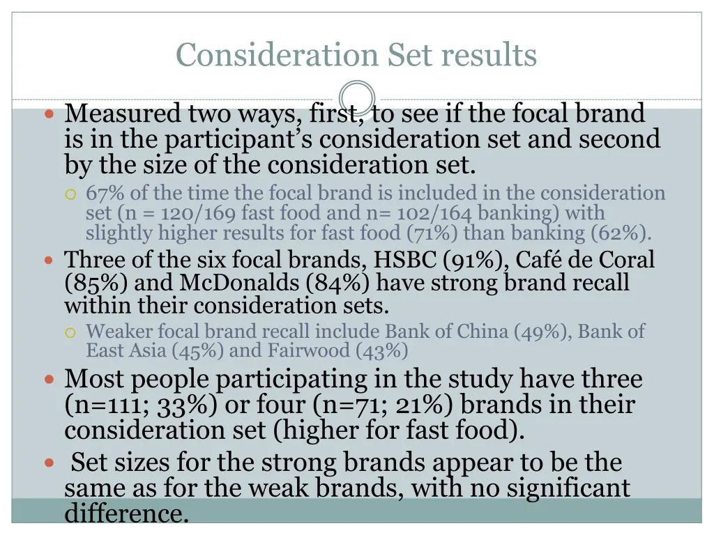 consideration set results