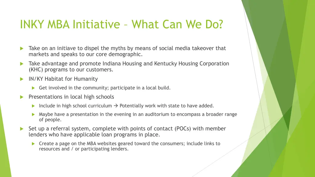 inky mba initiative what can we do