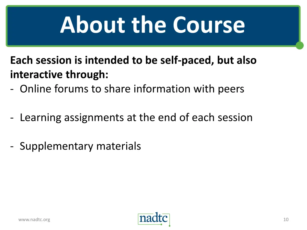 about the course