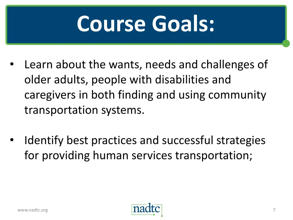 course goals