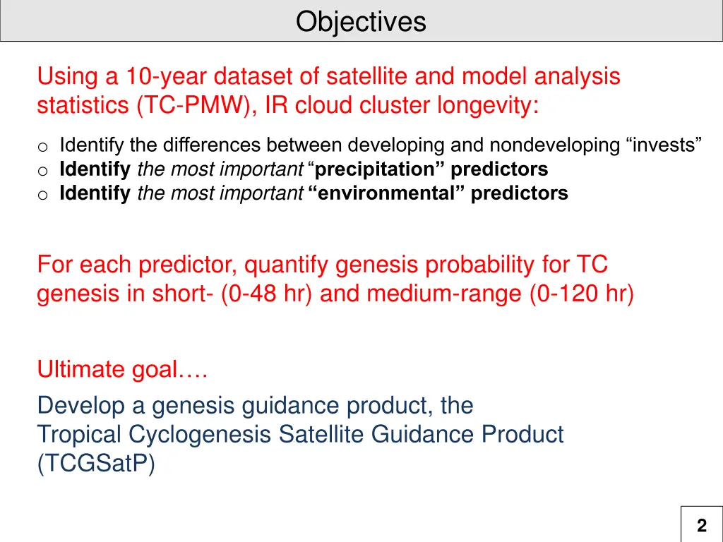 objectives