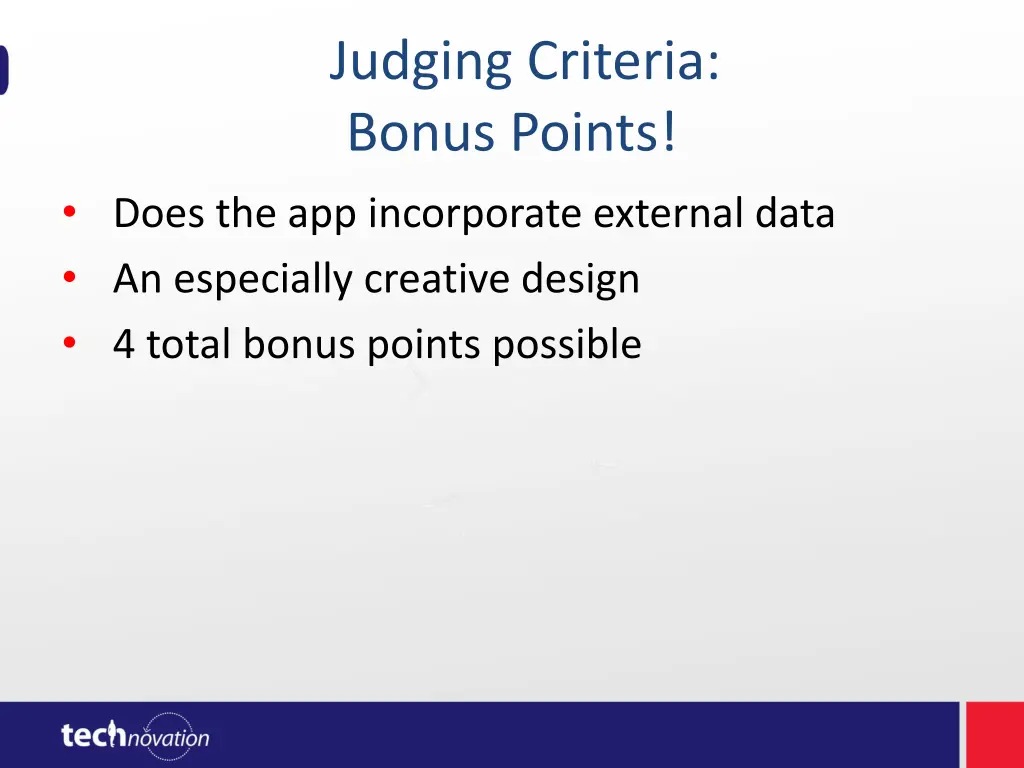 judging criteria bonus points