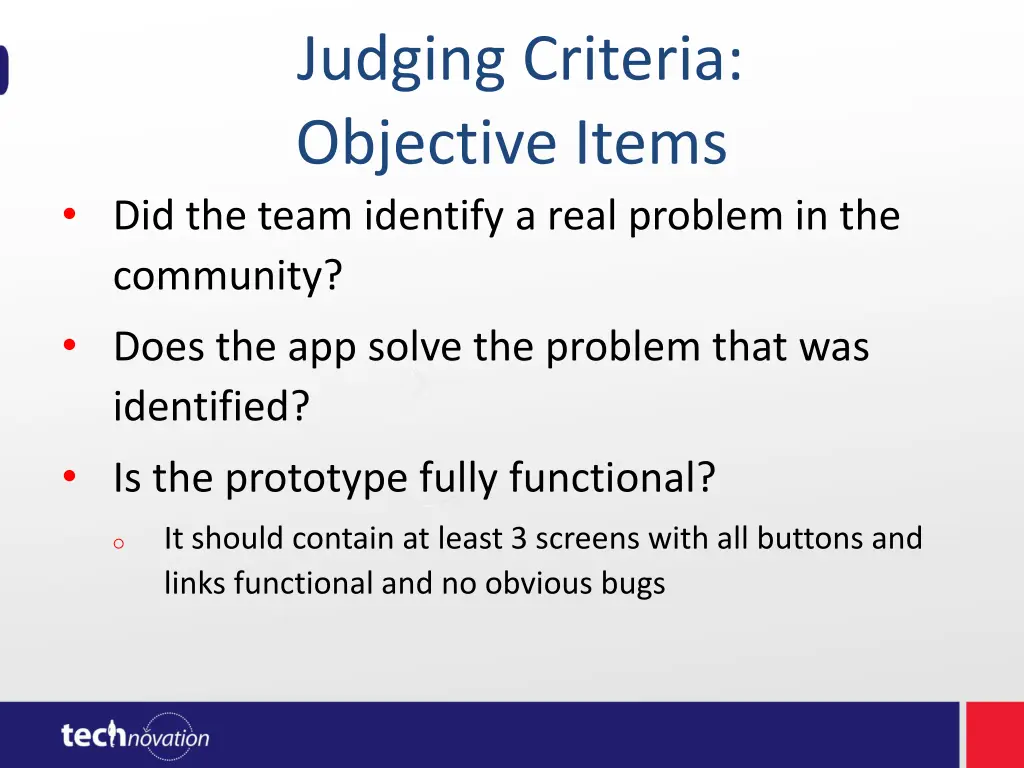 judging criteria objective items
