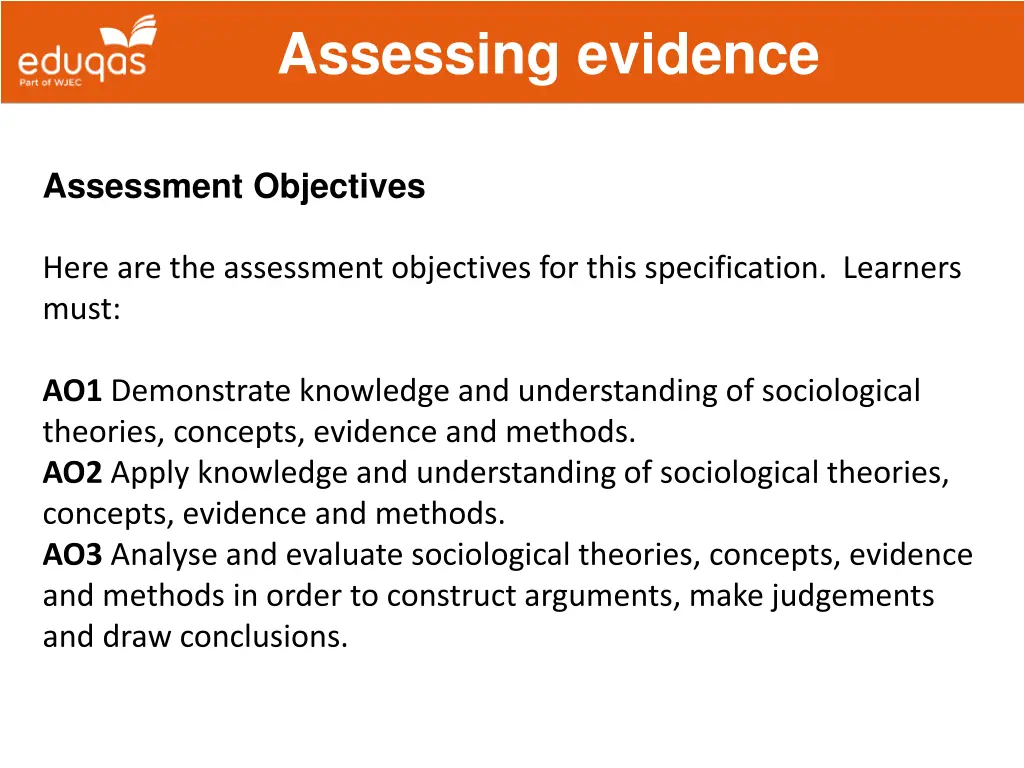 assessing evidence 1