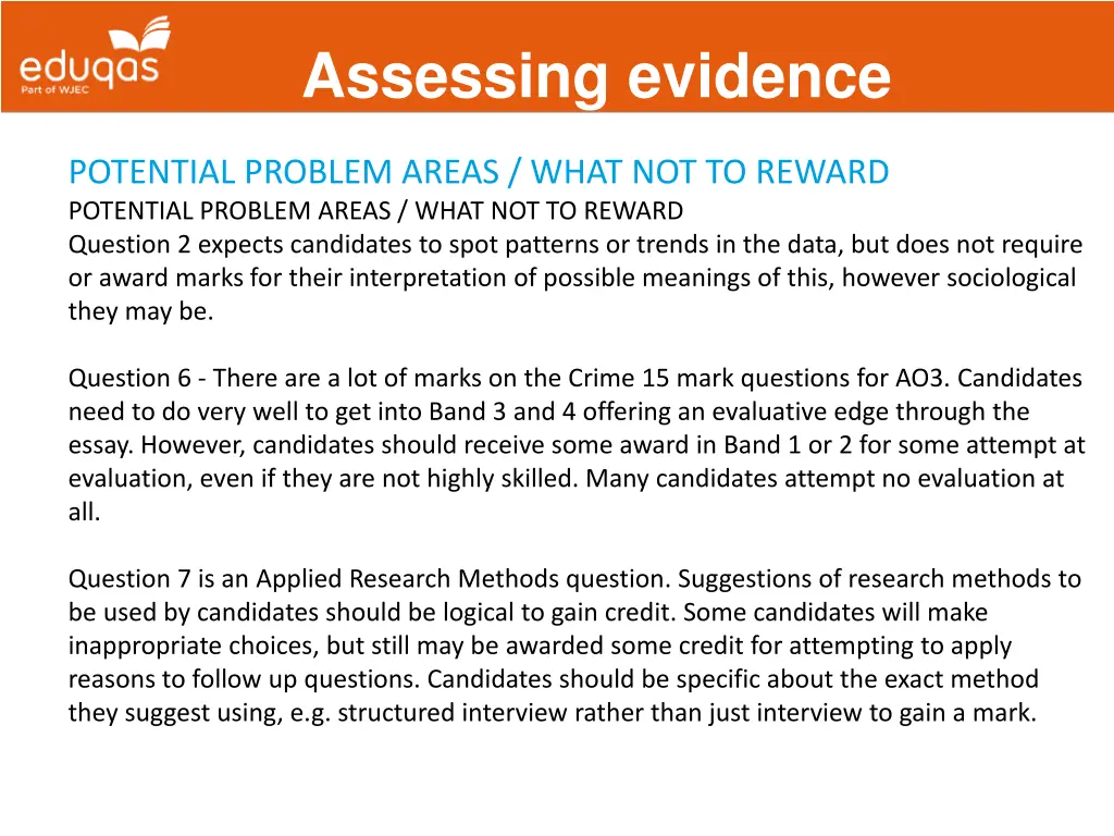 assessing evidence 13