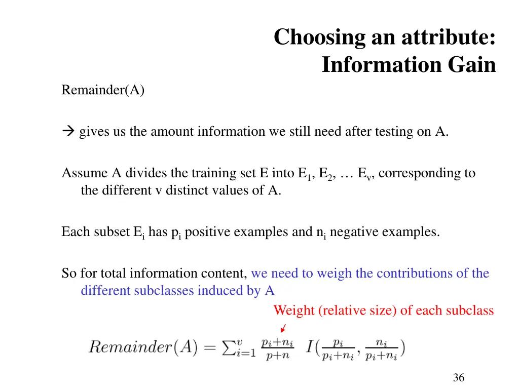 choosing an attribute information gain 2