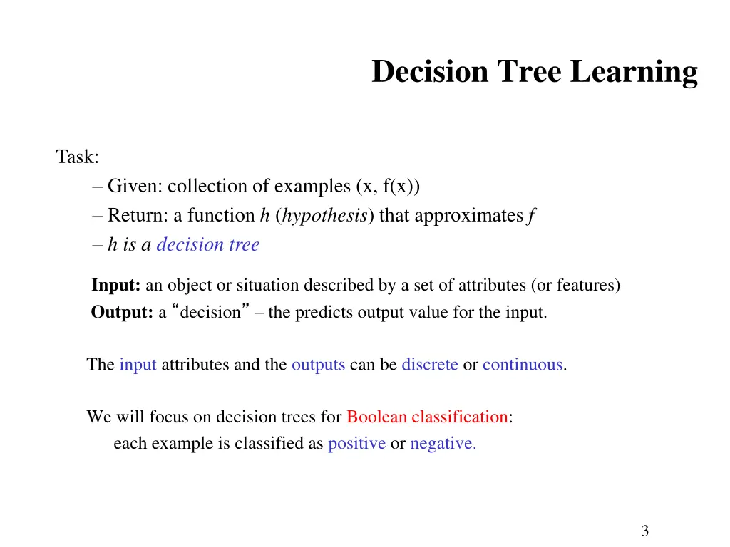 decision tree learning