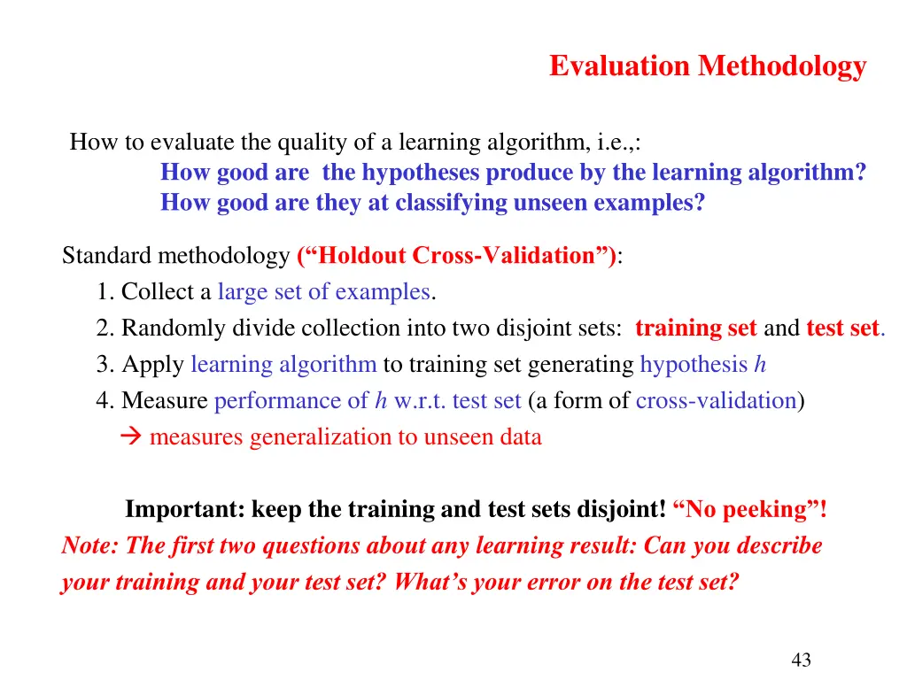 evaluation methodology