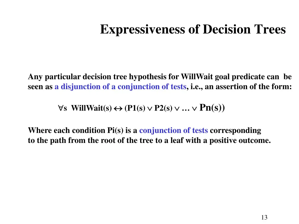 expressiveness of decision trees