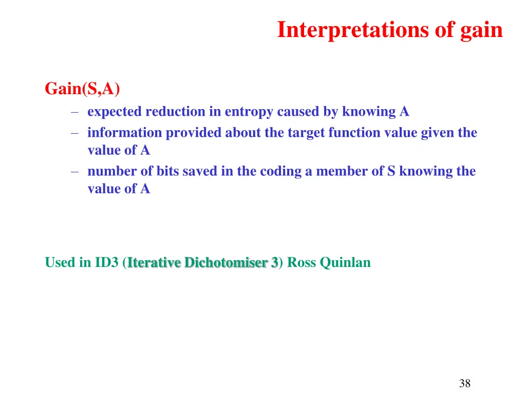 interpretations of gain