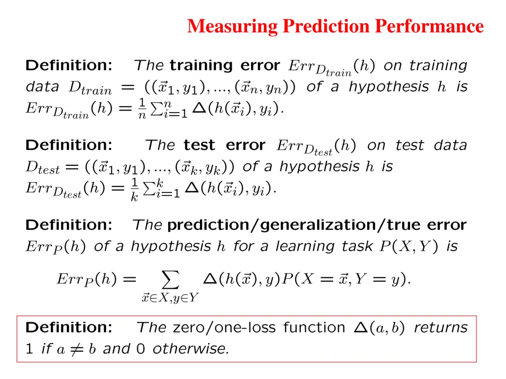 measuring prediction performance