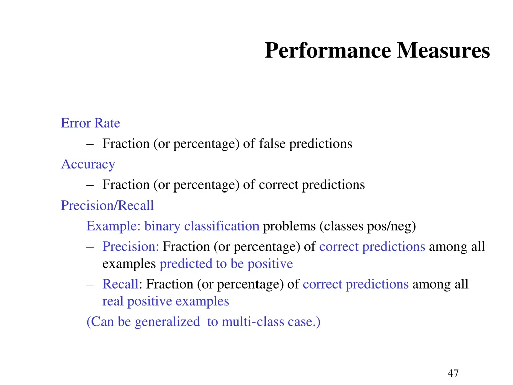 performance measures