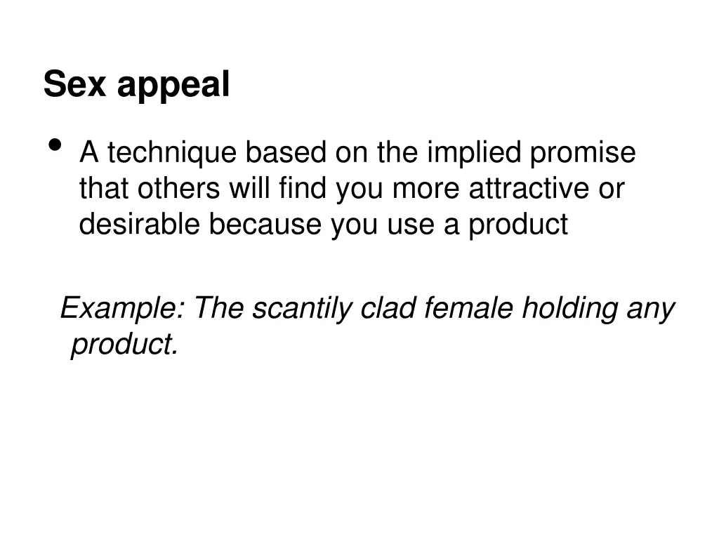 sex appeal a technique based on the implied