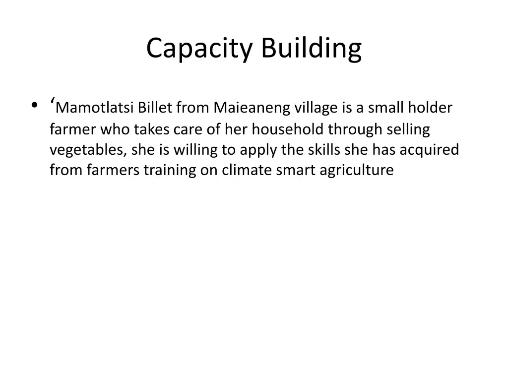 capacity building