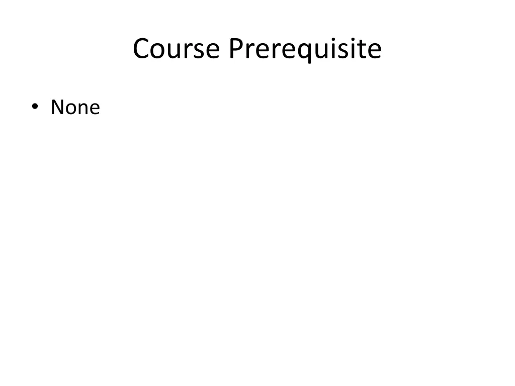 course prerequisite