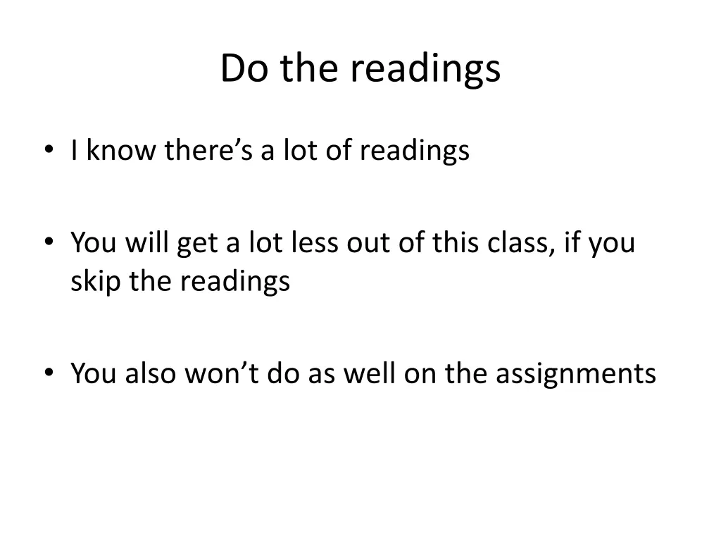 do the readings