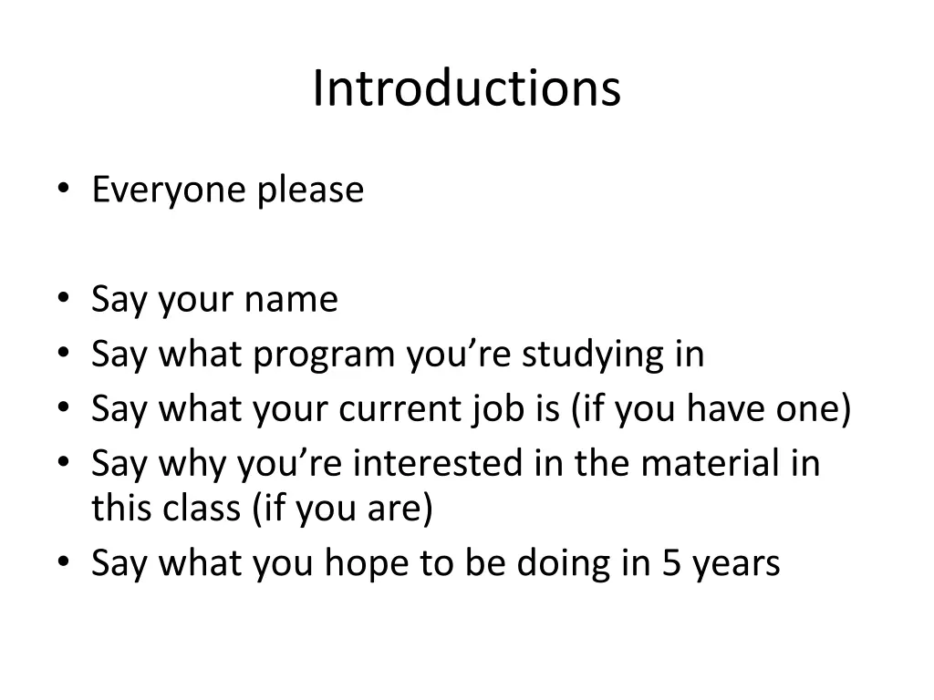 introductions