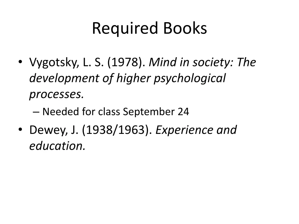 required books