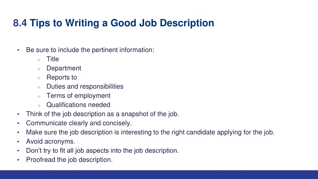 8 4 tips to writing a good job description