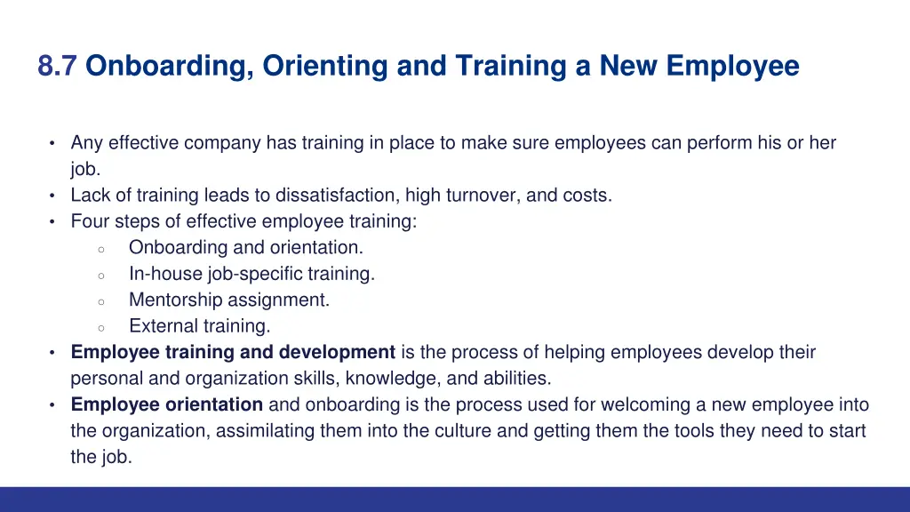 8 7 onboarding orienting and training