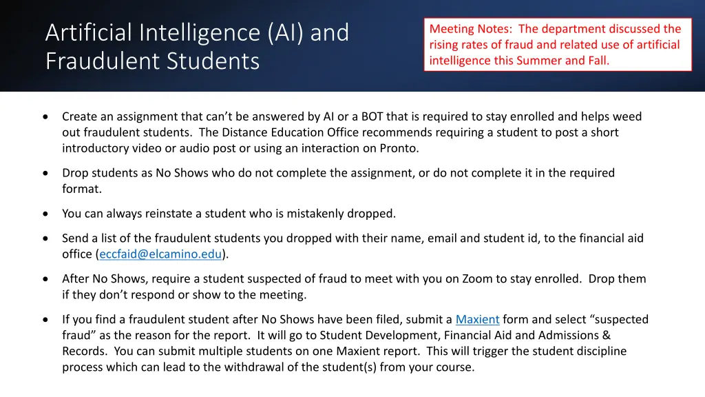 artificial intelligence ai and fraudulent students
