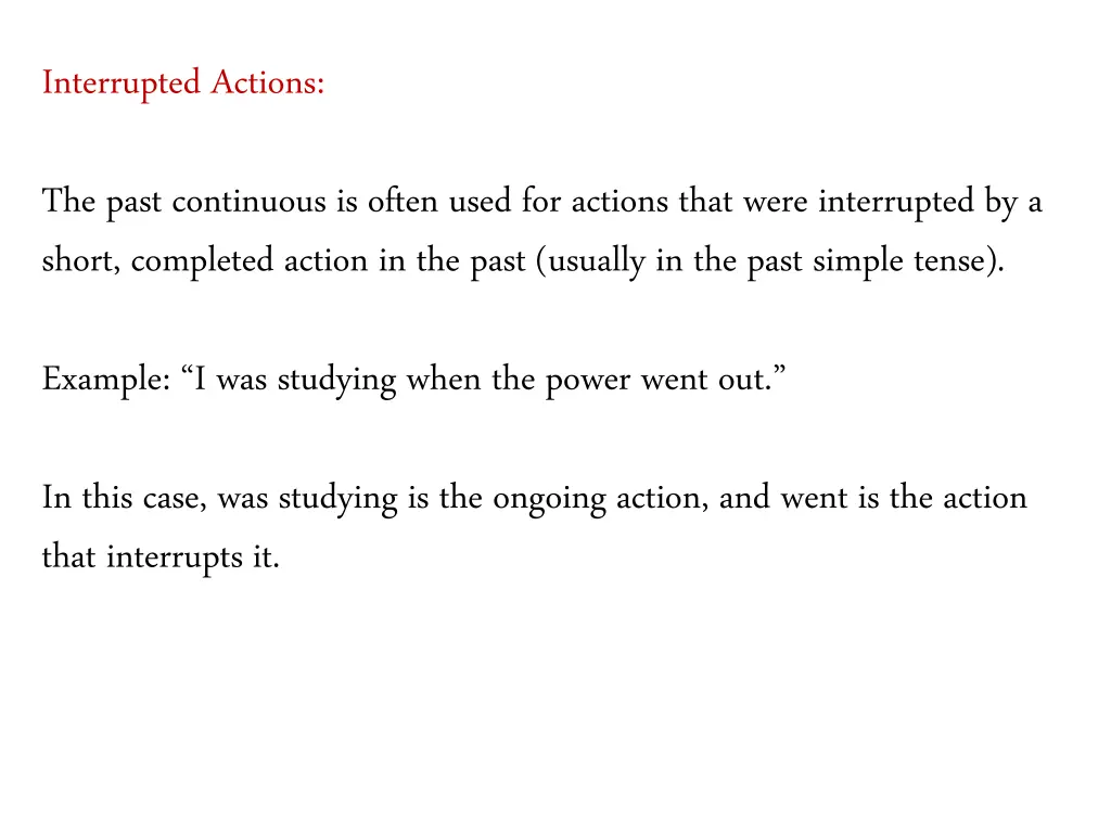 interrupted actions