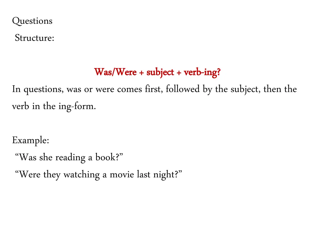 questions structure